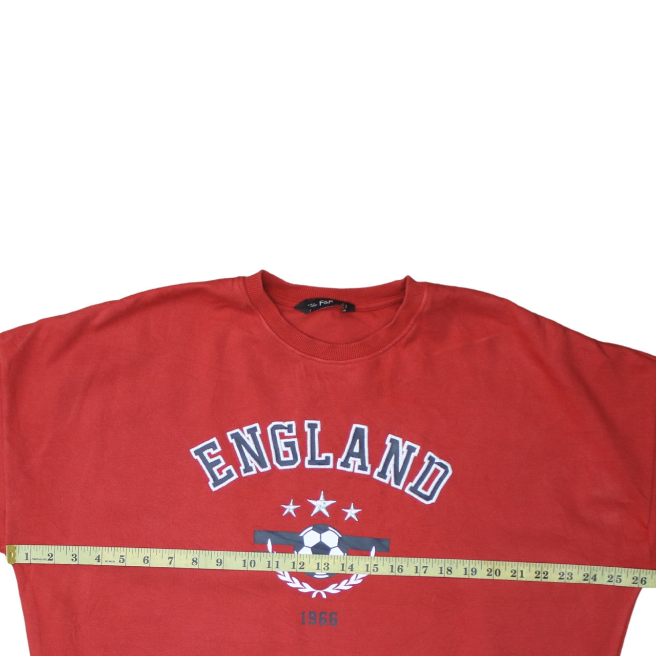 F&F Womens Red England 1966 Football Graphic Pullover Sweatshirt UK 16