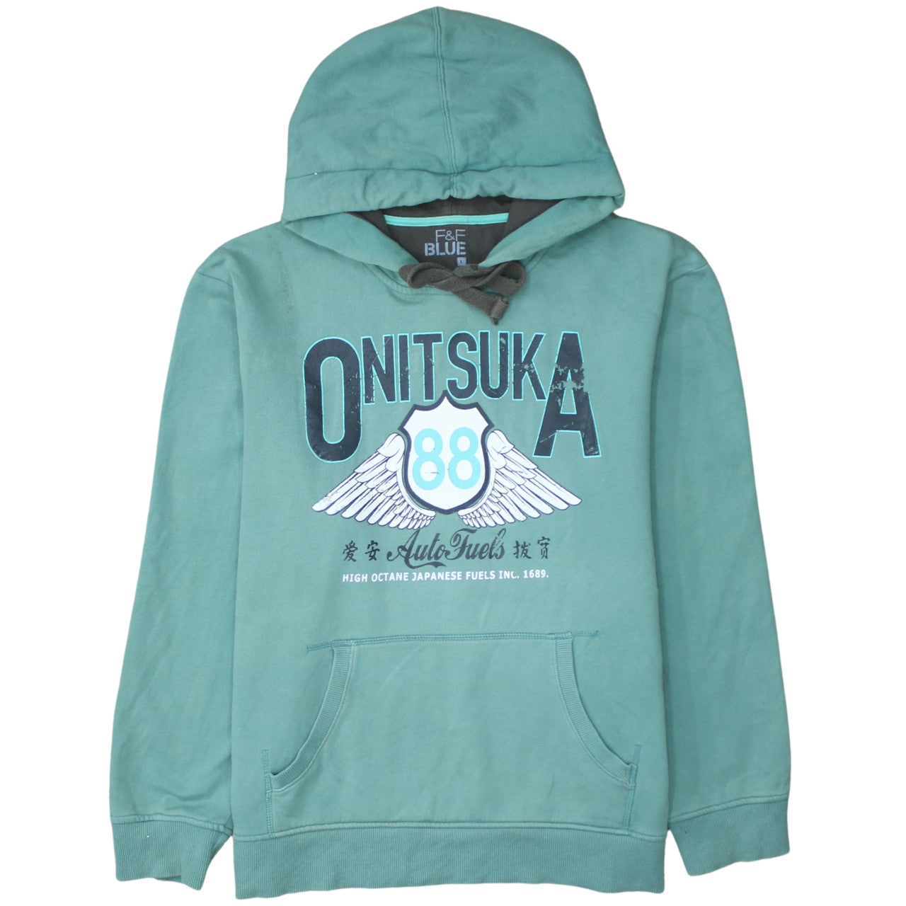 F&F Men’s Green Graphic Pullover Hoodie Size L