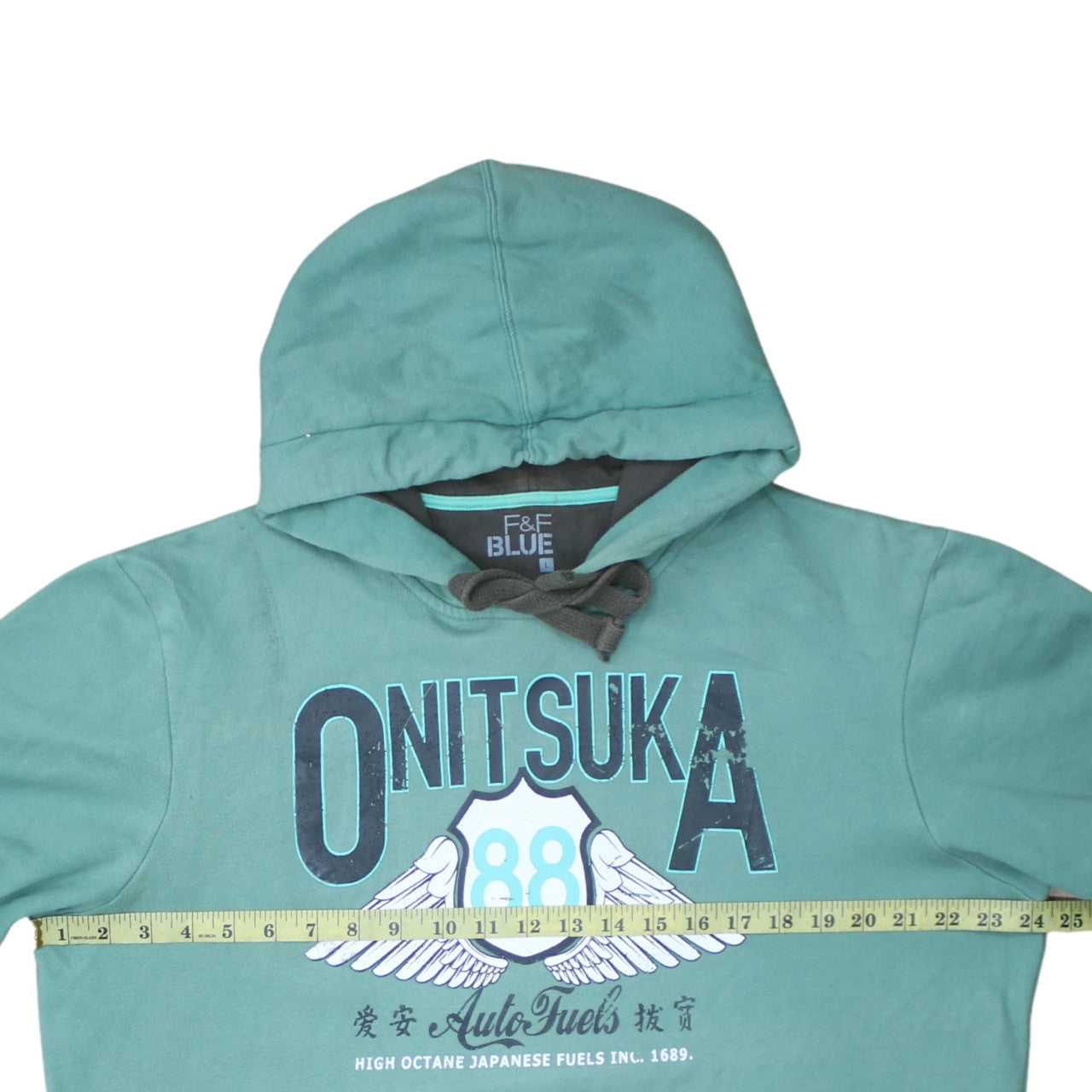 F&F Men’s Green Graphic Pullover Hoodie Size L