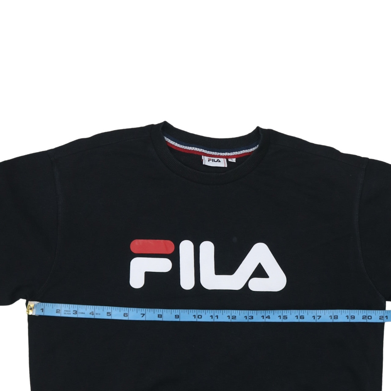 FILA Mens Black Small Logo Crew Neck Pullover Sweatshirt
