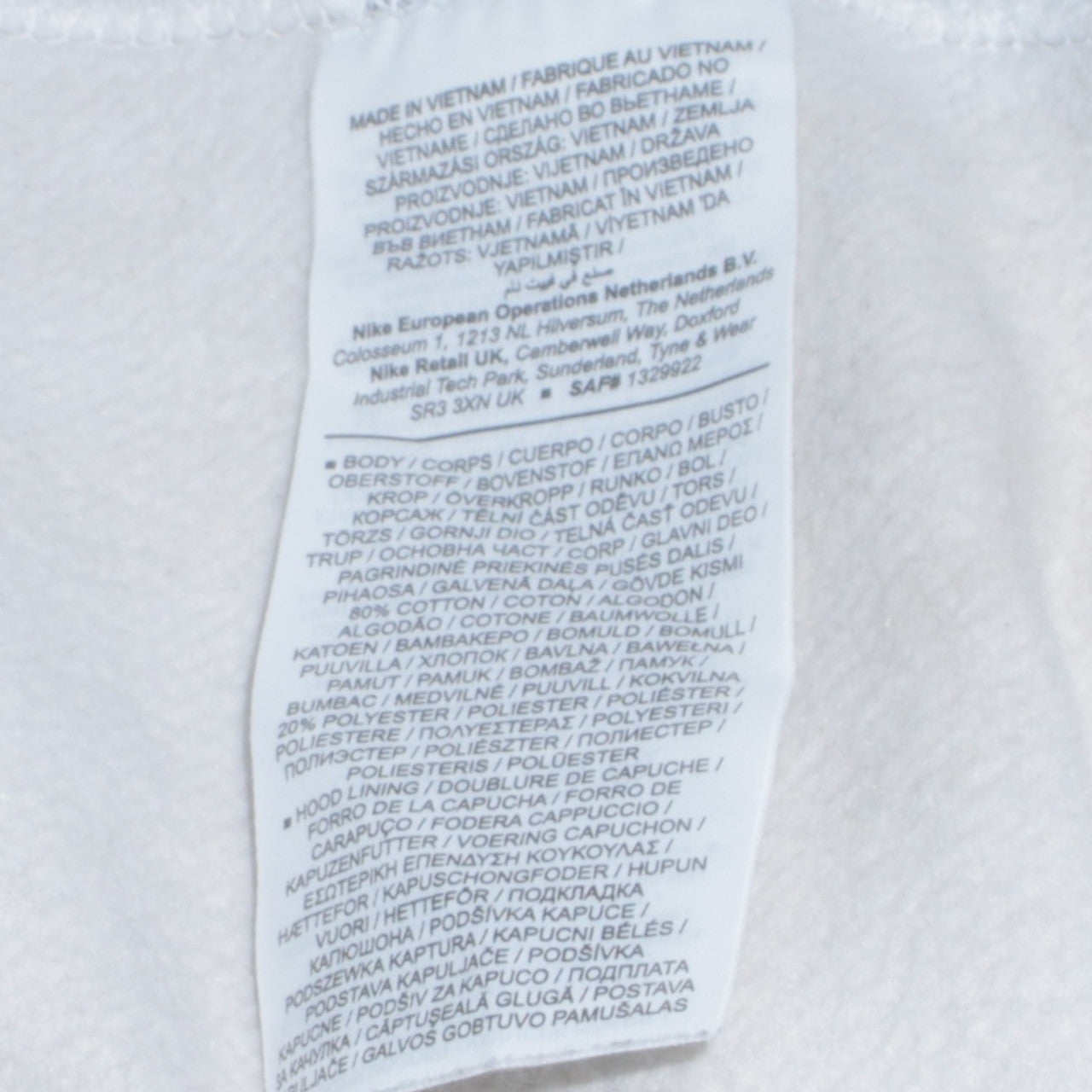 Nike Men's White Graphic Pullover Hoodie Size M