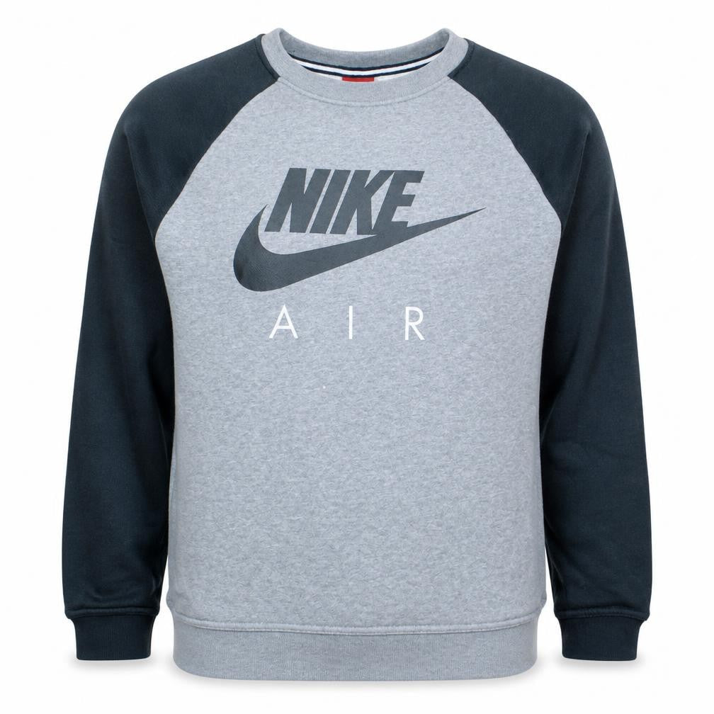 Nike Men's Grey Graphic Logo Pullover Sweatshirt S