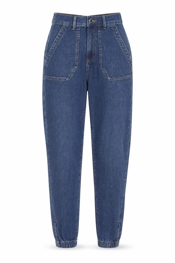 Marks and Spencer Women's Blue Tapered Denim Jeans Size 6 Regular