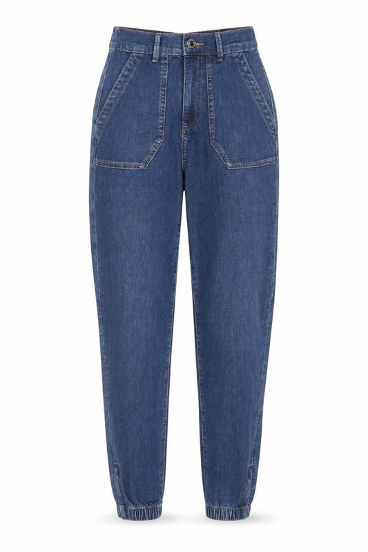 Marks and Spencer Women's Blue Tapered Denim Jeans Size 6 Regular