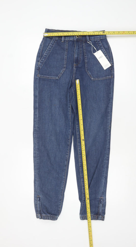 Marks and Spencer Women's Blue Tapered Denim Jeans Size 6 Regular