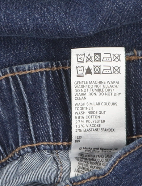 Marks and Spencer Women's Blue Tapered Denim Jeans Size 6 Regular