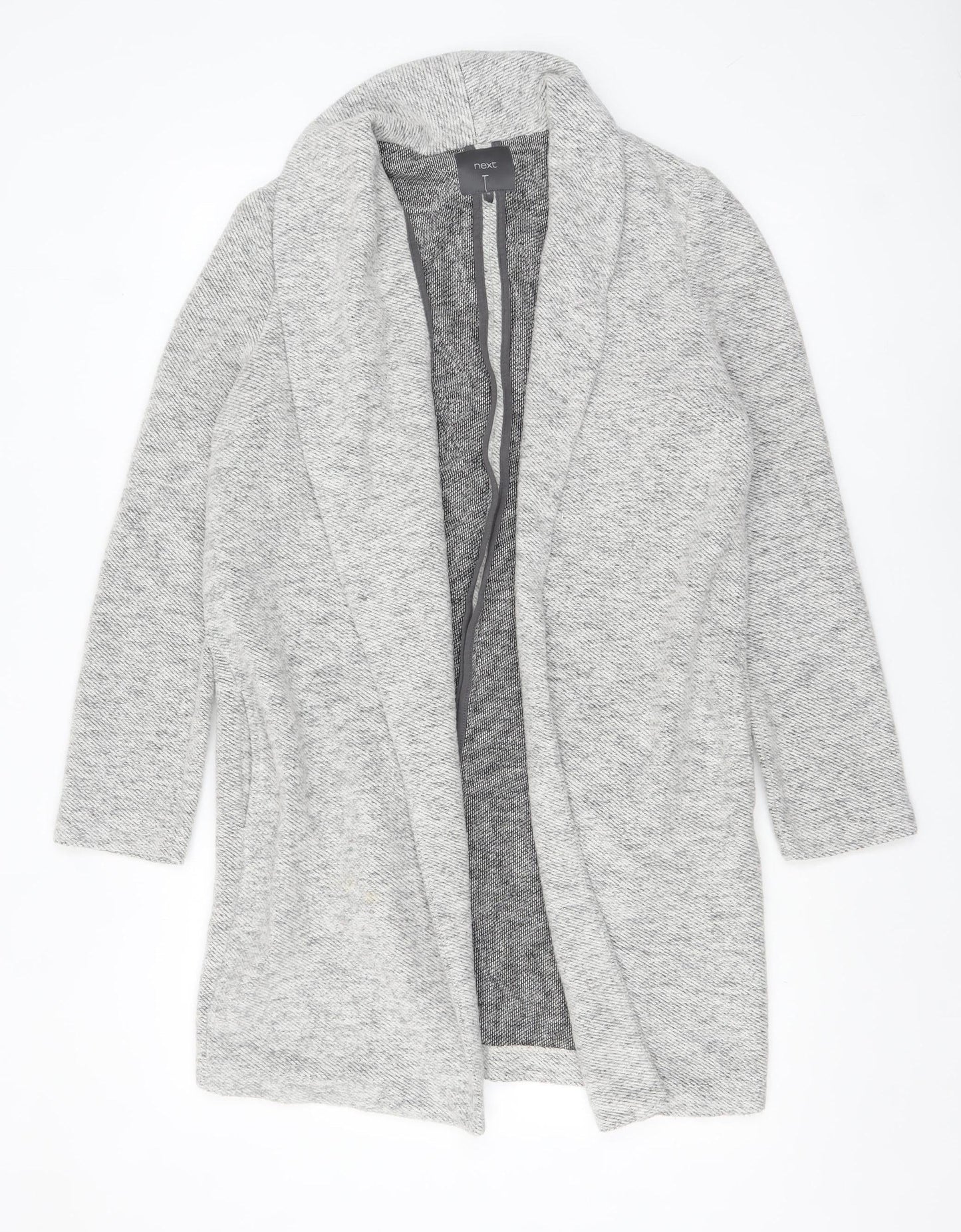 Next Women’s Grey Knit Coatigan Size 10 Regular Long Sleeve