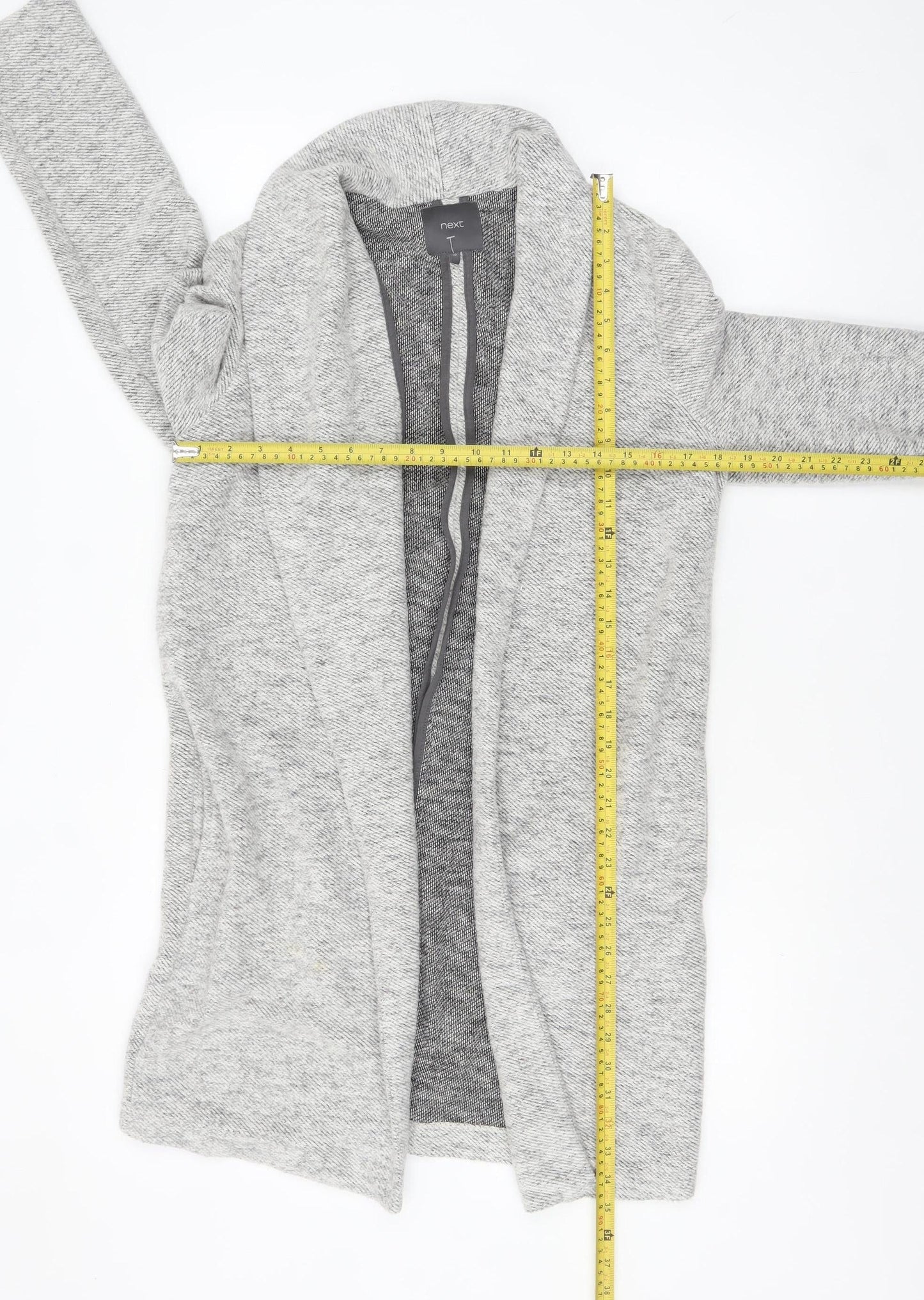 Next Women’s Grey Knit Coatigan Size 10 Regular Long Sleeve
