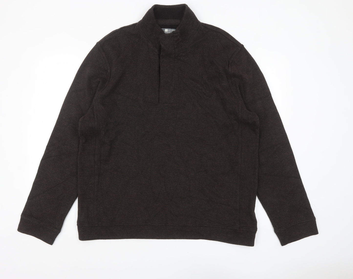 TU Men’s Brown High Neck Pullover Sweatshirt Size L Cotton Blend