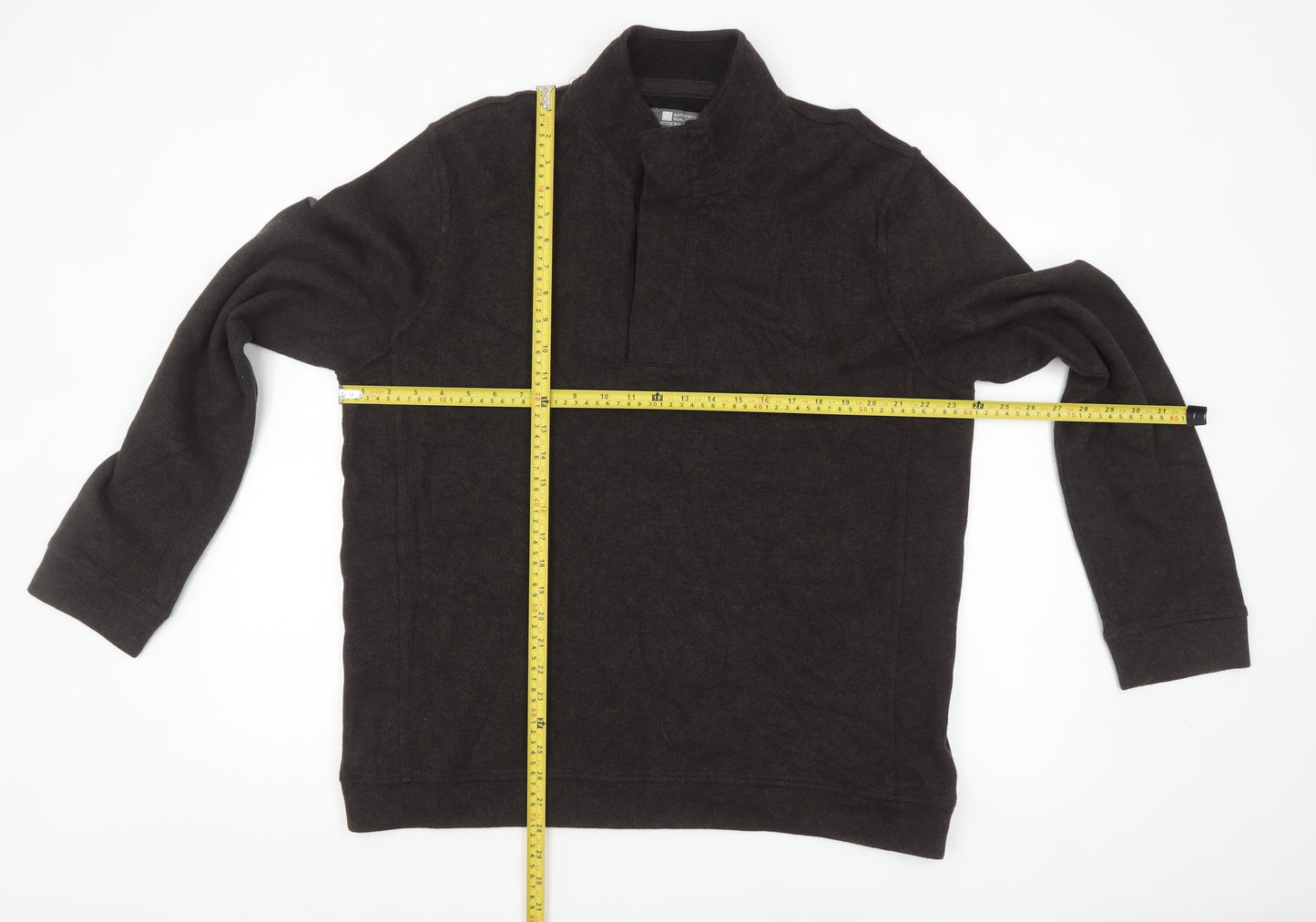 TU Men’s Brown High Neck Pullover Sweatshirt Size L Cotton Blend