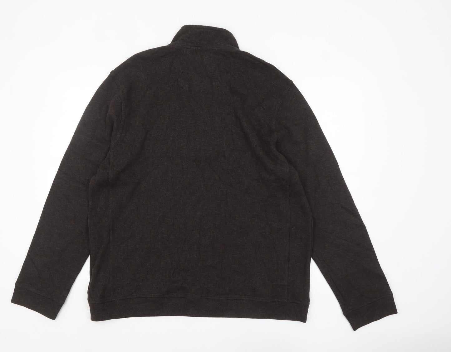 TU Men’s Brown High Neck Pullover Sweatshirt Size L Cotton Blend