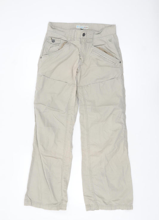 Fa Face Girls Beige Cargo Trousers 13 Years 100% Cotton Casual Pants