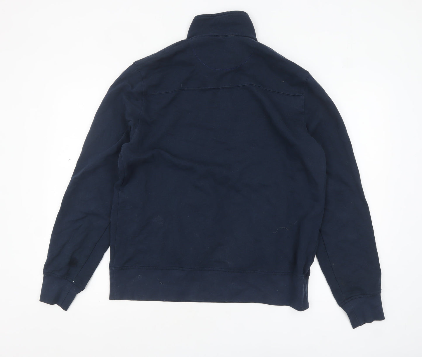White Stuff Men's Blue 1/2 Zip Cotton Sweatshirt Medium