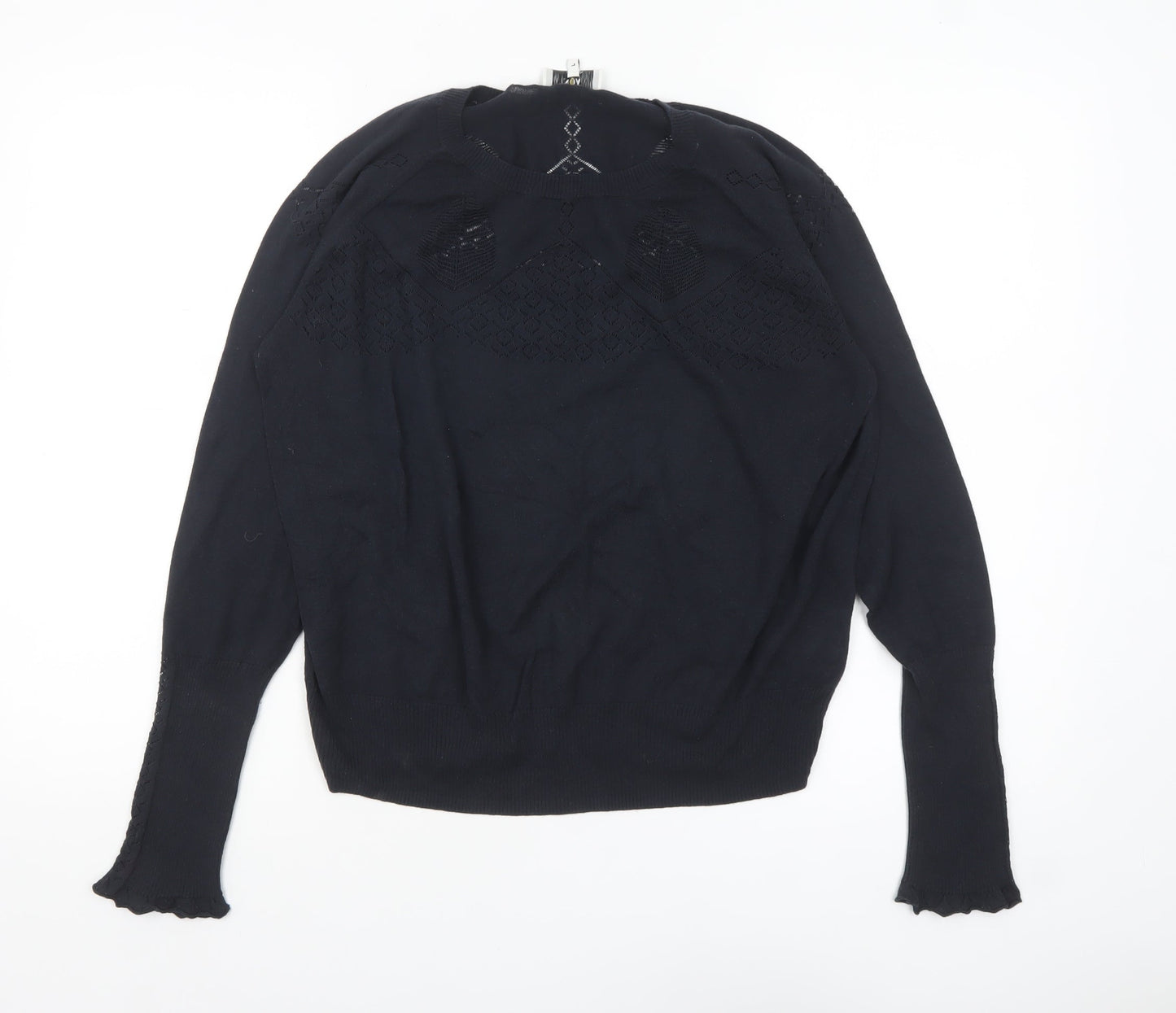 Noa Noa Women's Black Cotton Knit Long Sleeve Pullover Jumper L