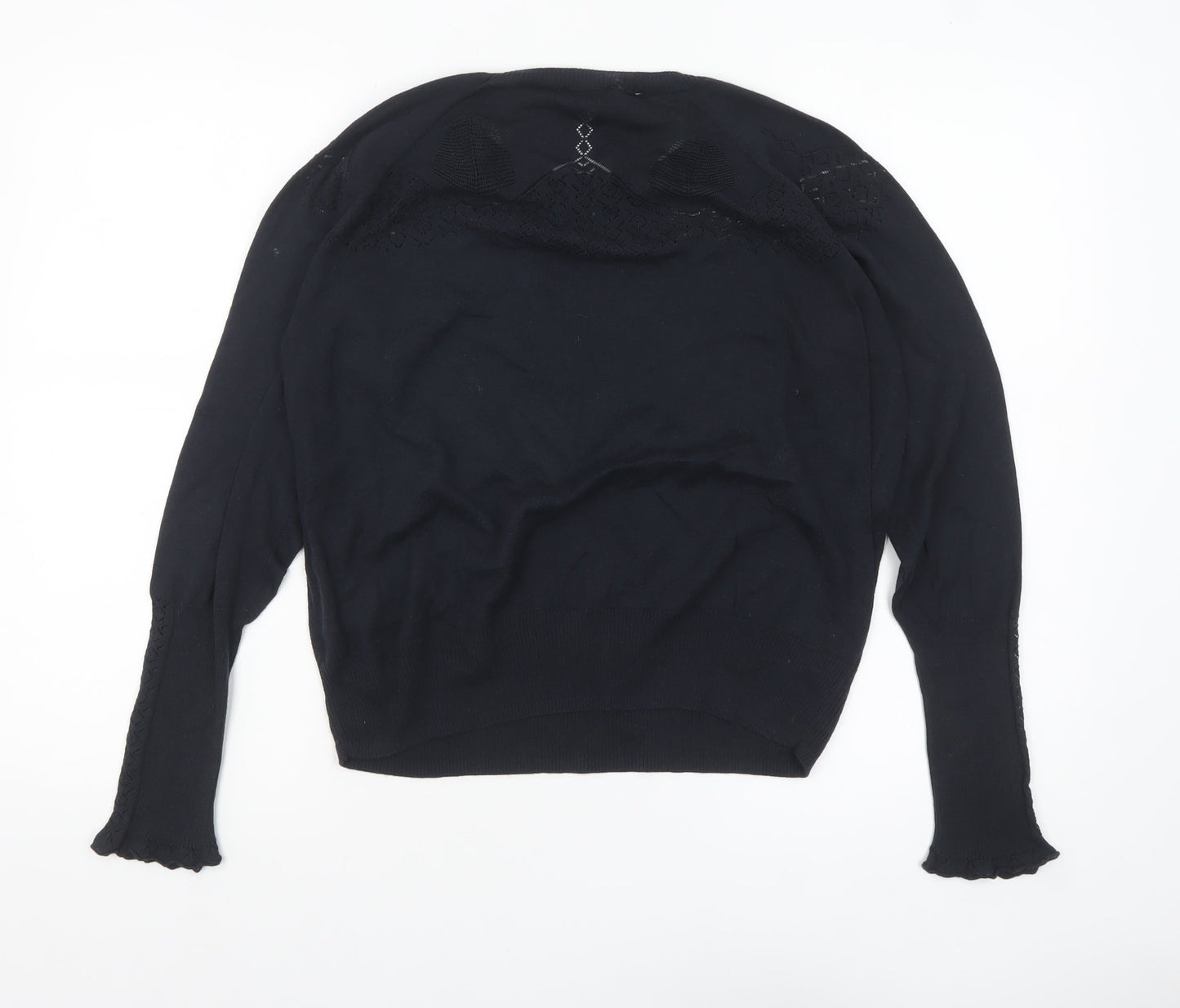 Noa Noa Women's Black Cotton Knit Long Sleeve Pullover Jumper L