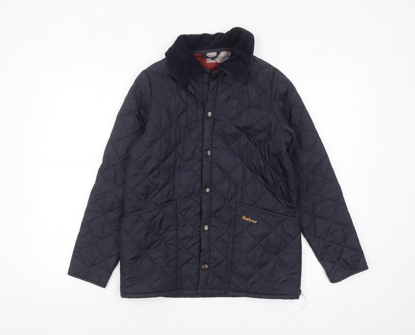 Barbour Boys Blue Quilted Jacket Lined Mid-Length 10-11 Years