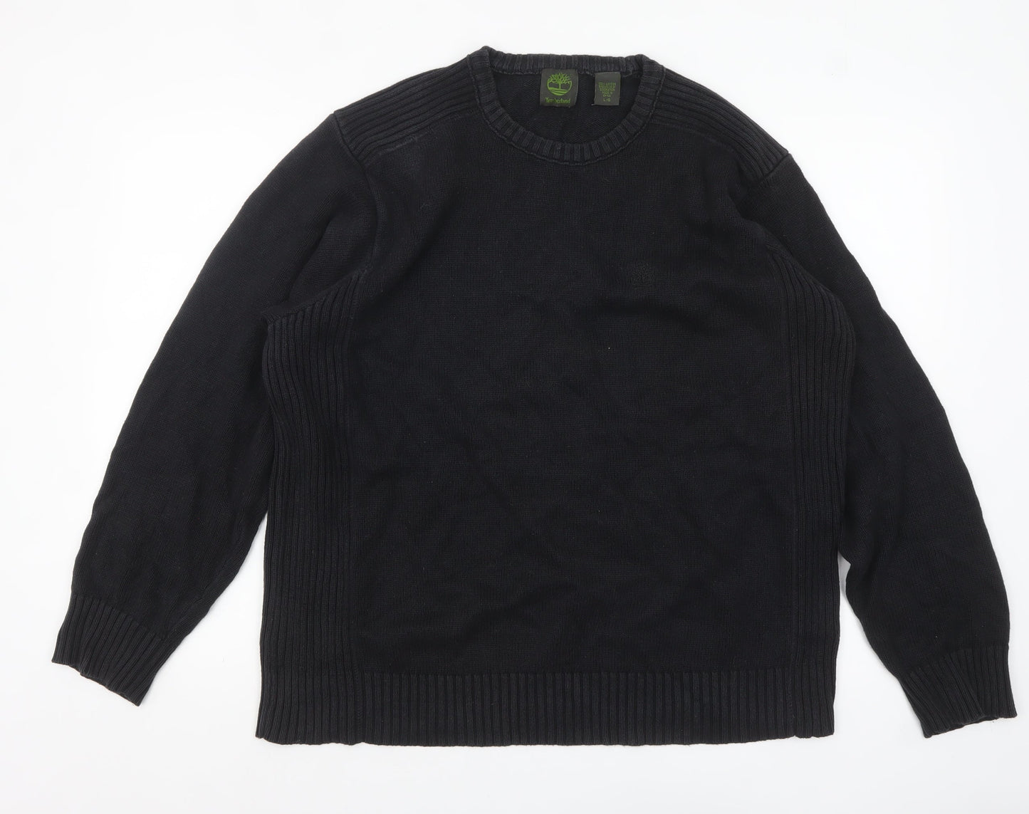 Timberland Men’s Black Cotton Crew Neck Jumper Size L