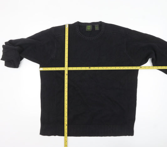 Timberland Men’s Black Cotton Crew Neck Jumper Size L