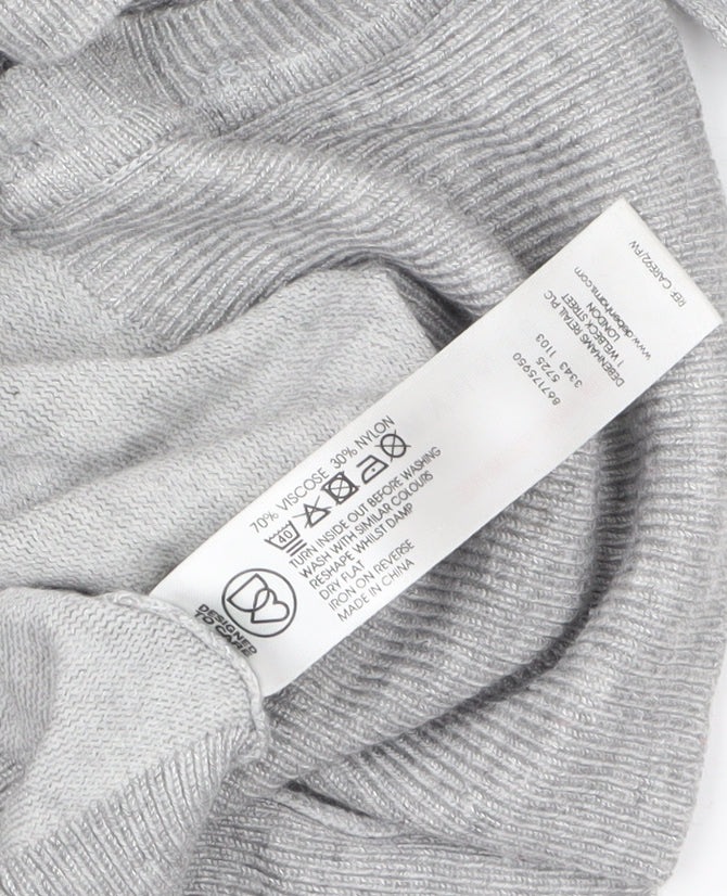 Red Herring Women's Grey V-Neck Button Cardigan Size 10