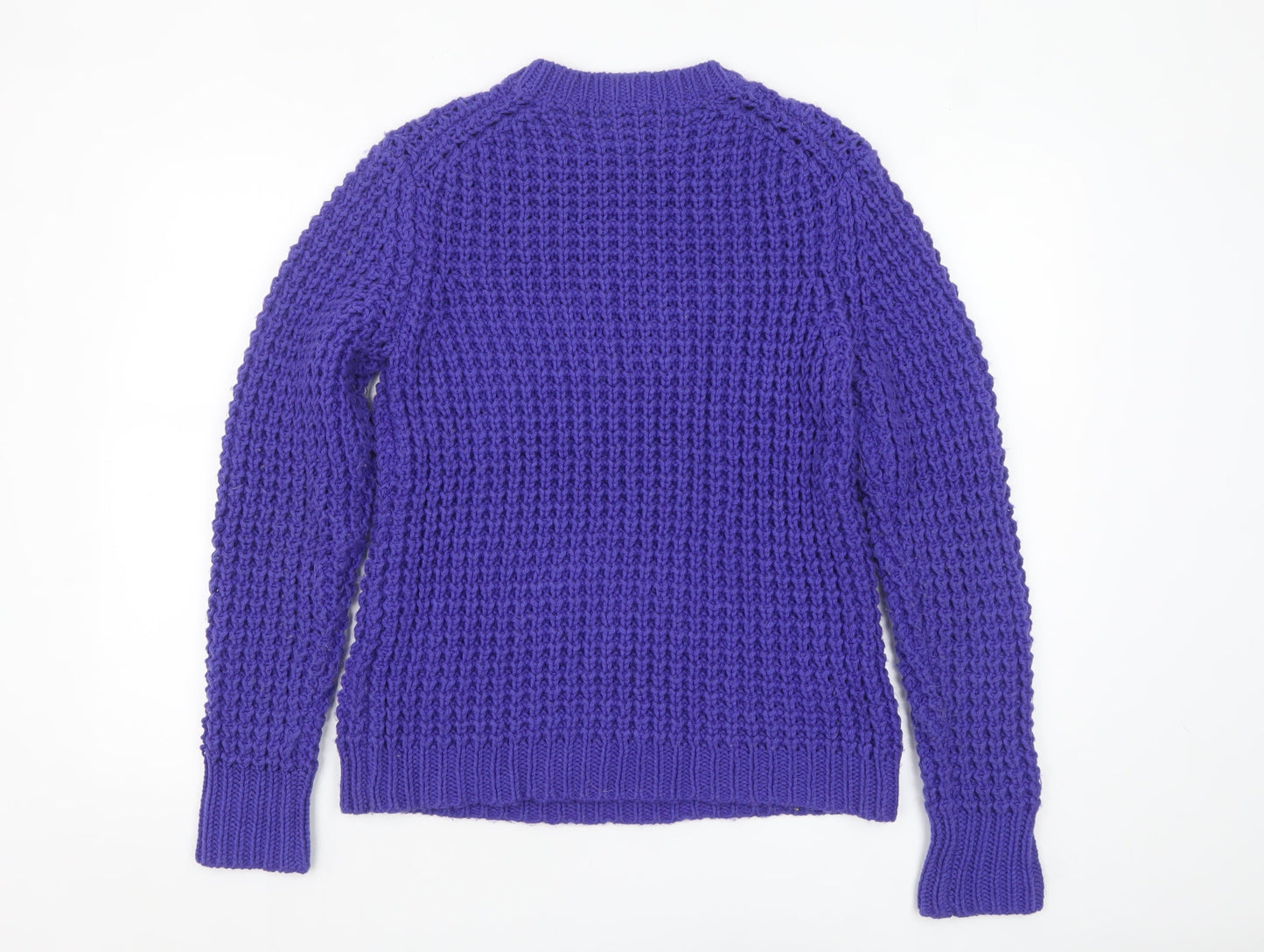 Acne Men’s Purple Chunky-Knit Wool Blend Jumper Size L