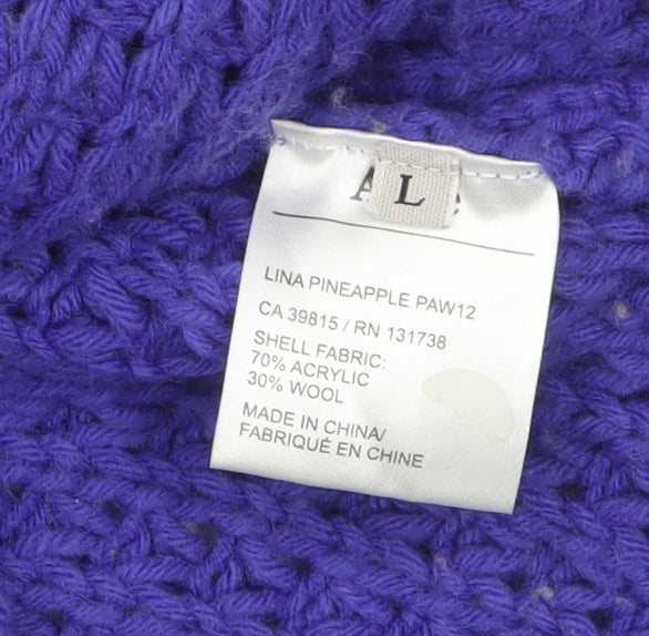 Acne Men’s Purple Chunky-Knit Wool Blend Jumper Size L