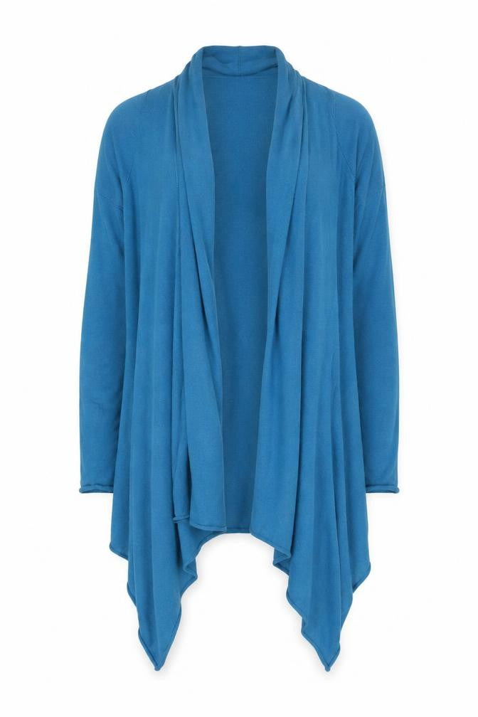James Lakeland Women's Blue Open Knit Long Sleeve Cardigan Size 12