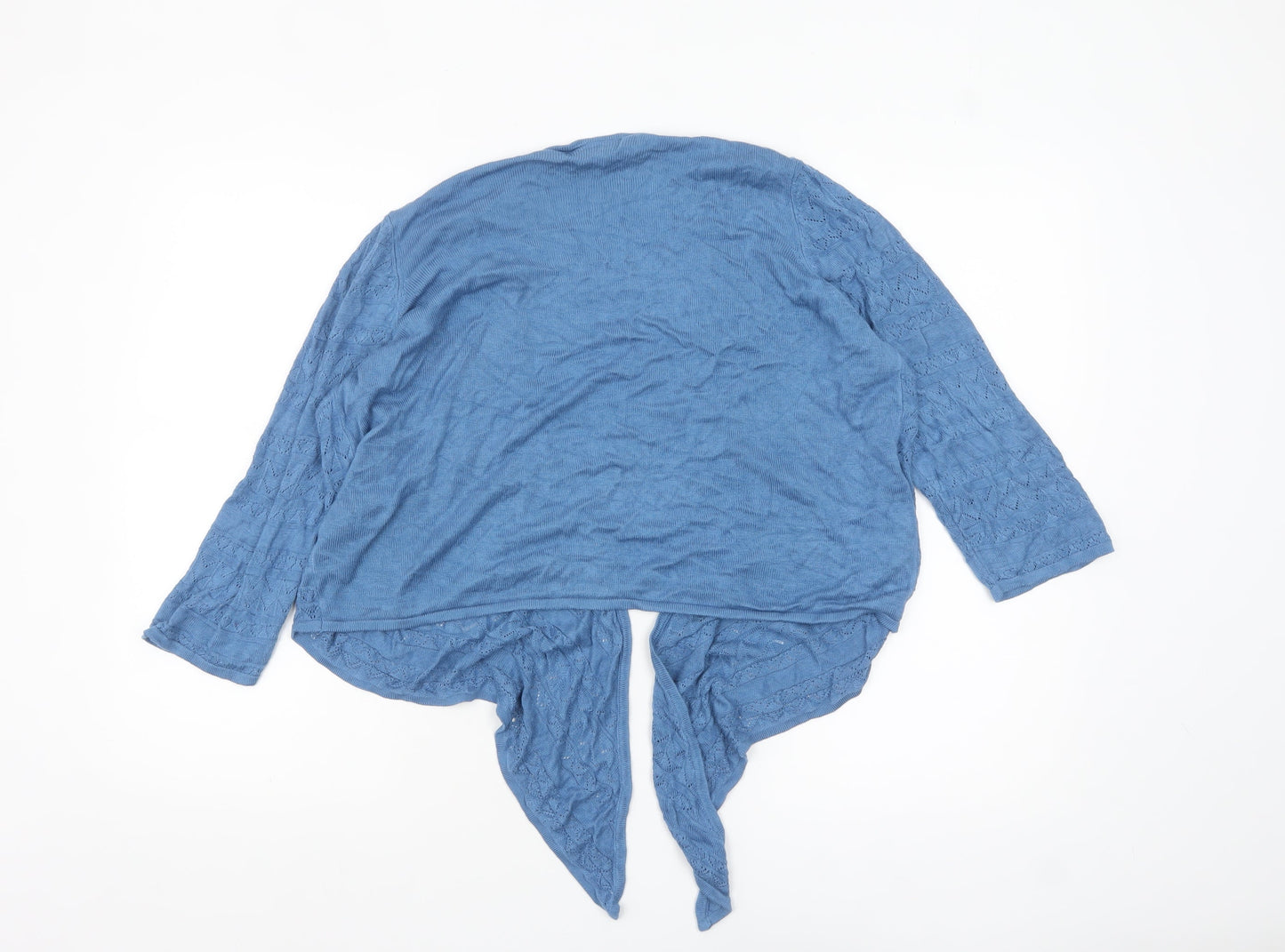 Julipa Women Blue 16/18 Open Knit Viscose Cardigan Wrap