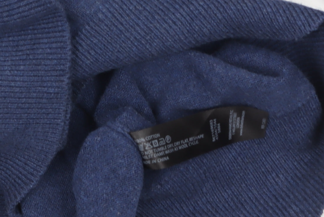 Jasper Conran Men’s Blue Cotton V-Neck Jumper Size L
