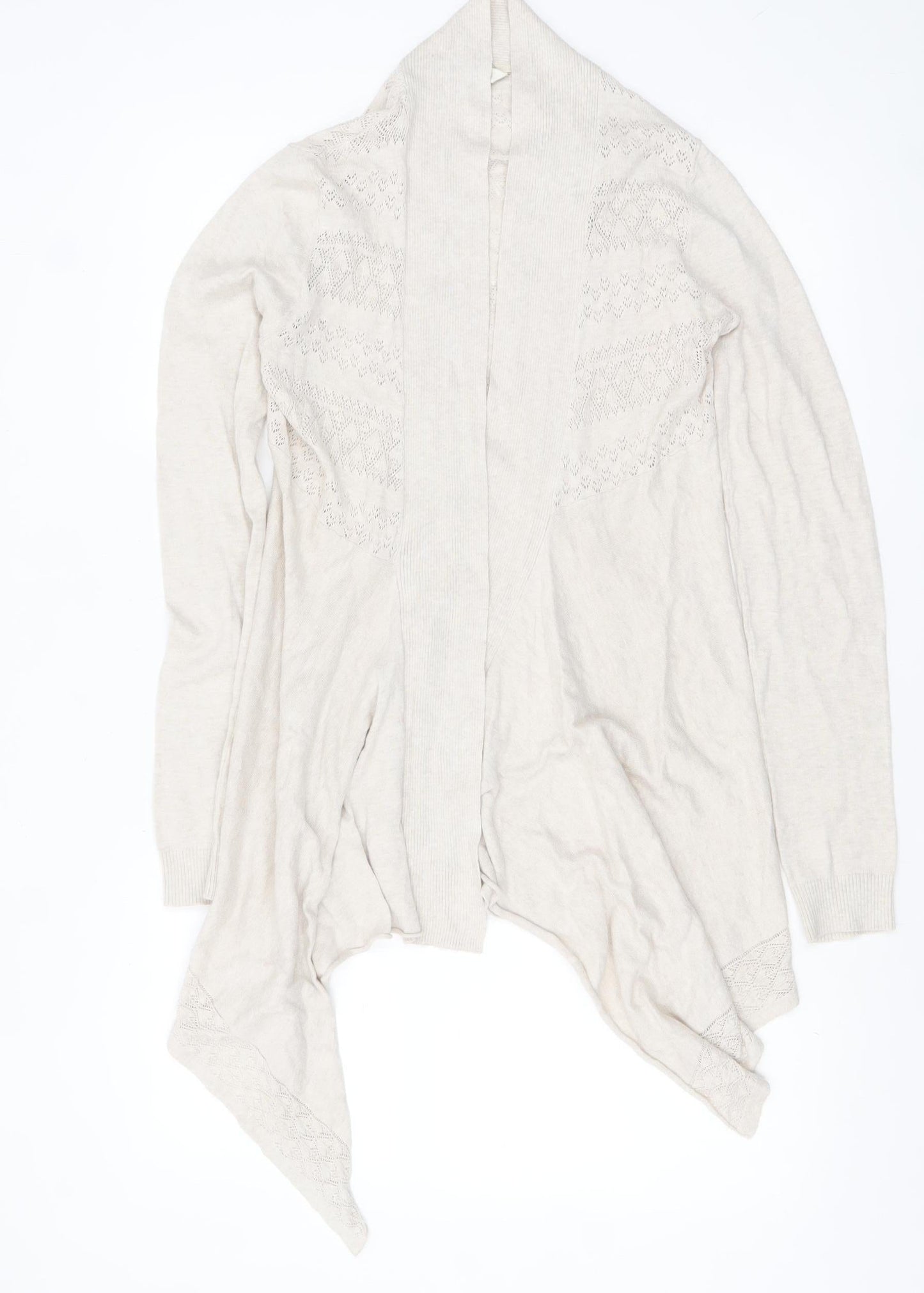 FatFace Women’s Beige Open Knit Long Sleeve Cardigan Size 10