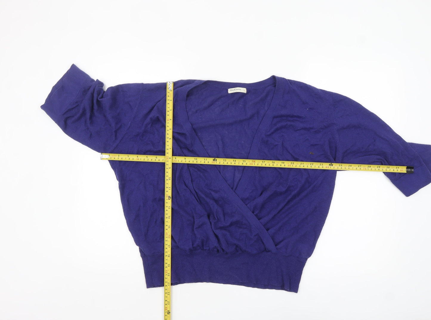 WoolOvers Women's Purple Linen Cotton Wrap Jumper Size L