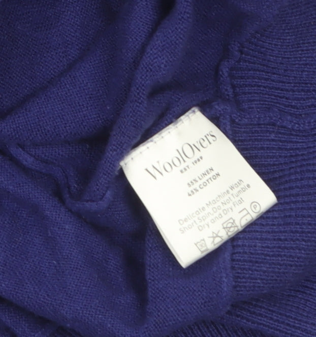 WoolOvers Women's Purple Linen Cotton Wrap Jumper Size L