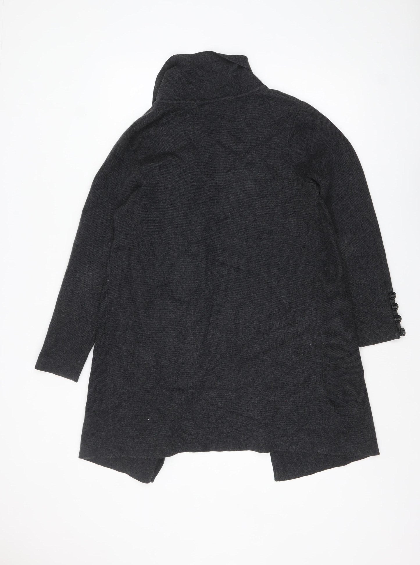Mint Velvet Womens Black Size 12 Cowl Neck Long Sleeve Cardigan