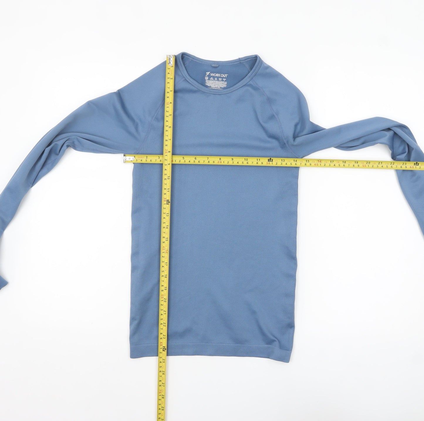 Primark Women Blue Long Sleeve Workout Top XS Slim Fit Activewear Pullover