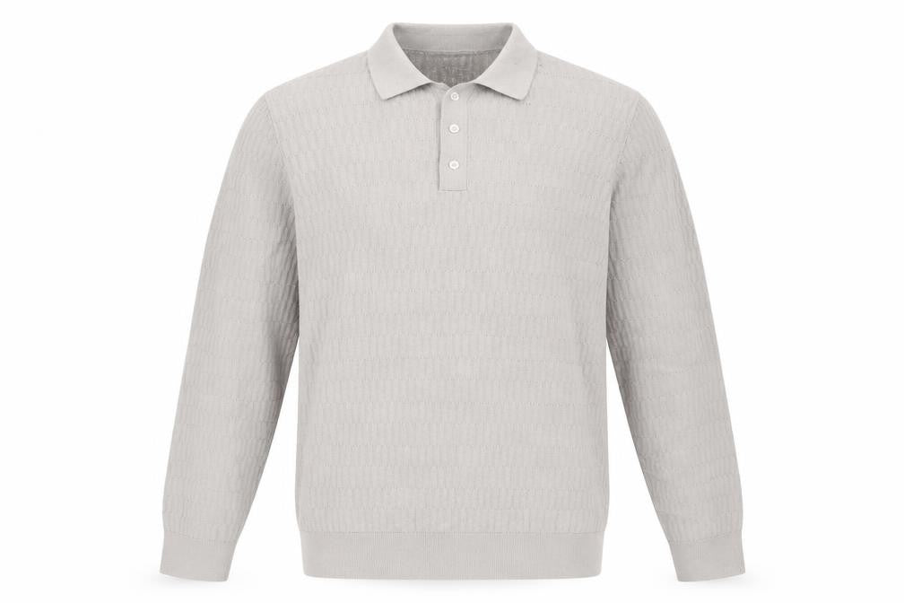 Marks and Spencer Mens Beige Cotton Modal Collared Henley Jumper L
