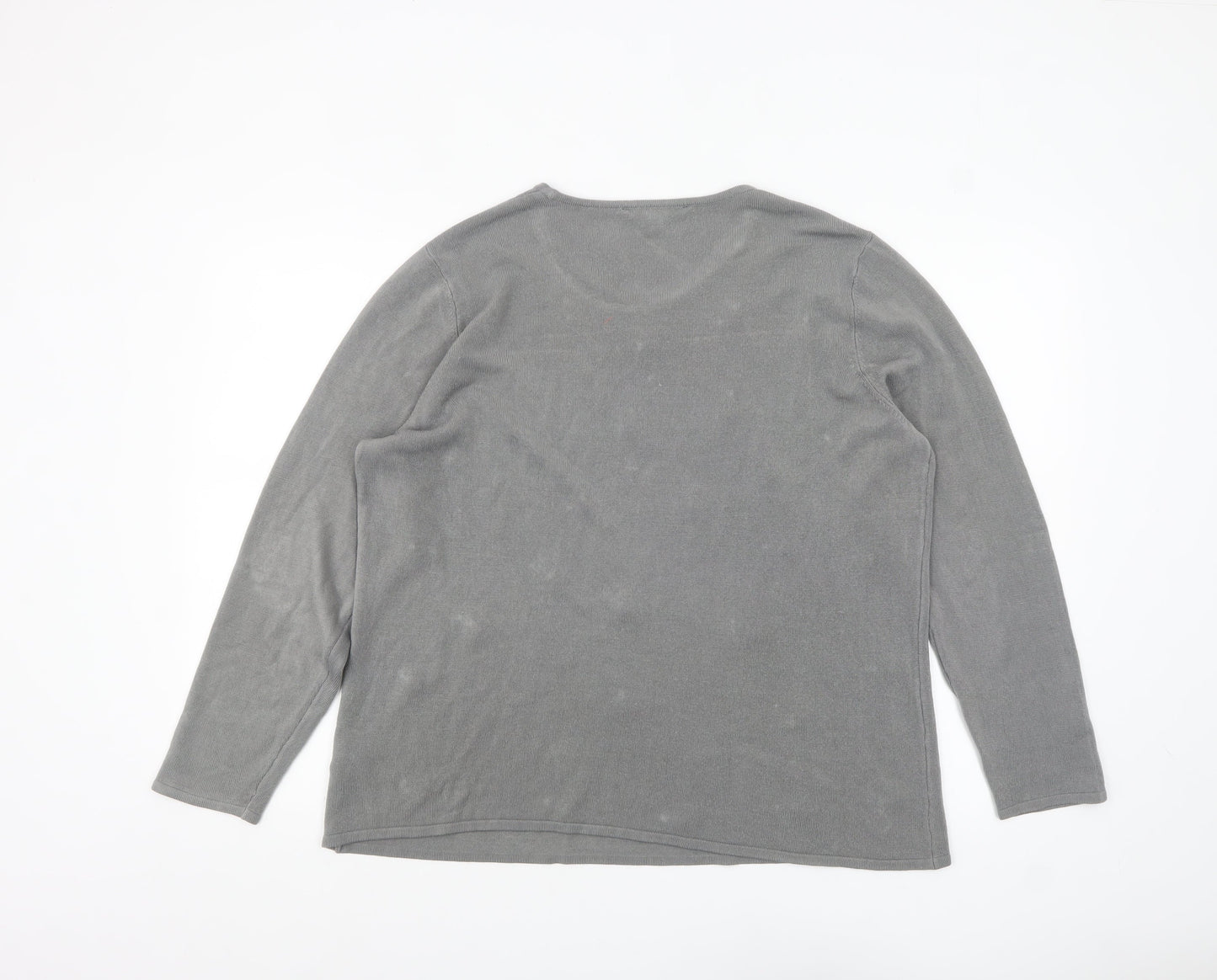 Bonmarché Women Grey Beaded Long Sleeve Pullover Jumper Size 20