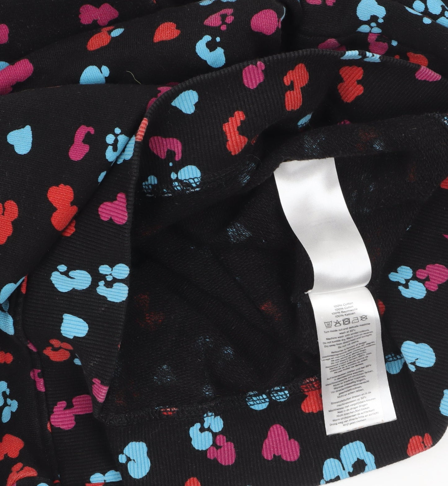 Hush Womens Black Multicoloured Heart Print Pullover Sweatshirt M