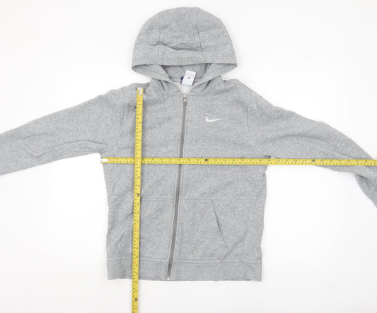 Nike Boys Grey Full Zip Hoodie XL 13-15 Years Cotton Blend Casual