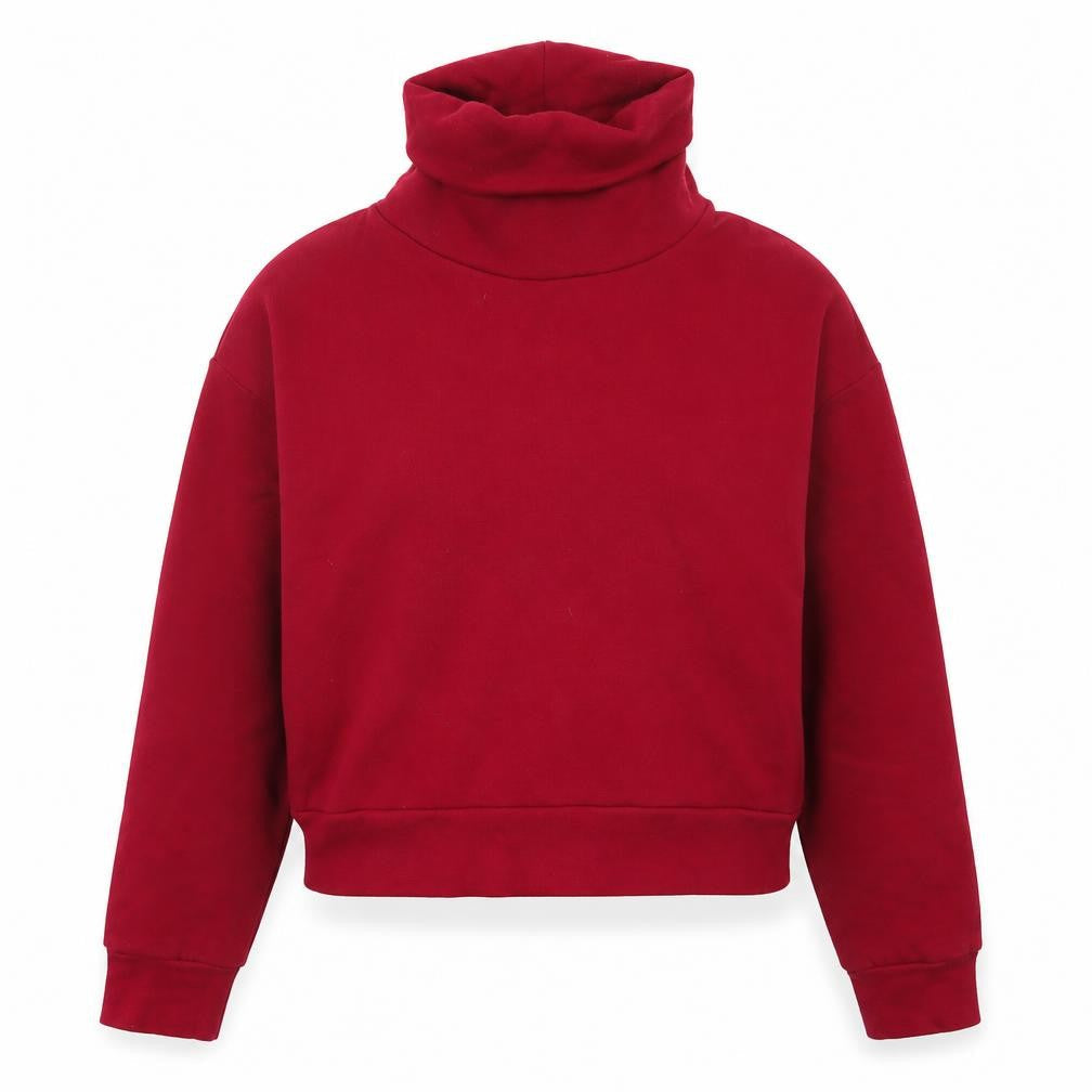 ZARA Womens Red Long Sleeve High Neck Pullover Sweatshirt Size S