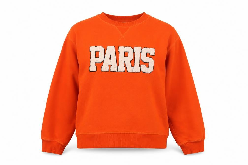 H&M Women Orange Paris Pullover Sweatshirt Size Small Casual