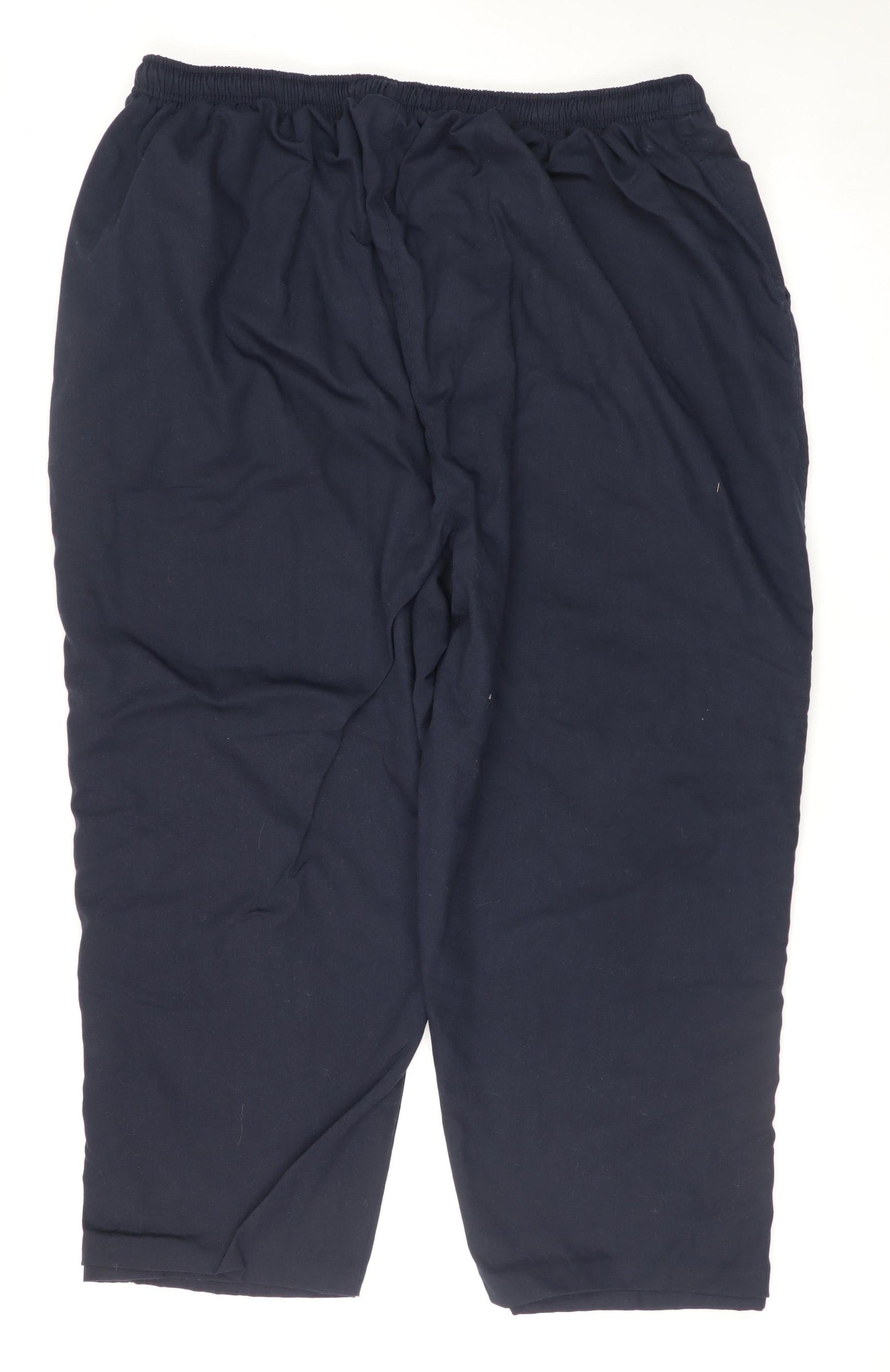 Amber Women’s Blue Cropped Trousers Size 20 Elastic Waist Comfort Fit