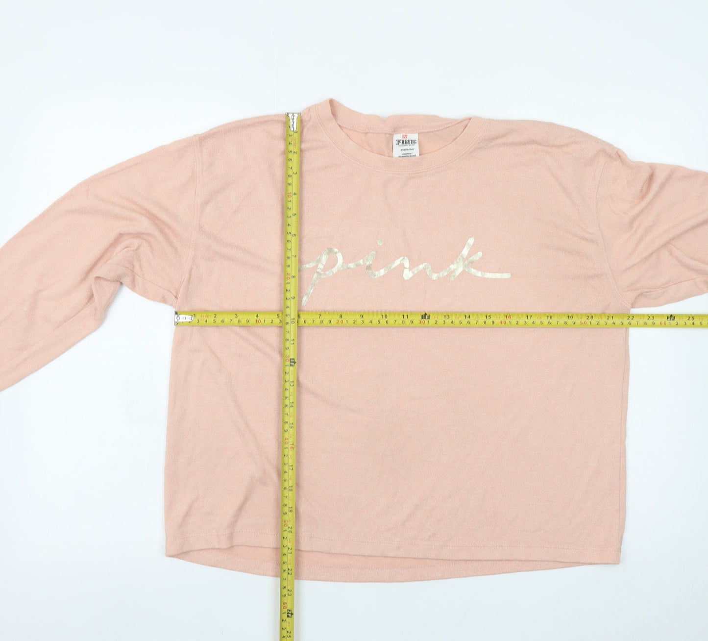 Victoria's Secret PINK Women's Pink Long Sleeve Relaxed Jersey Top L