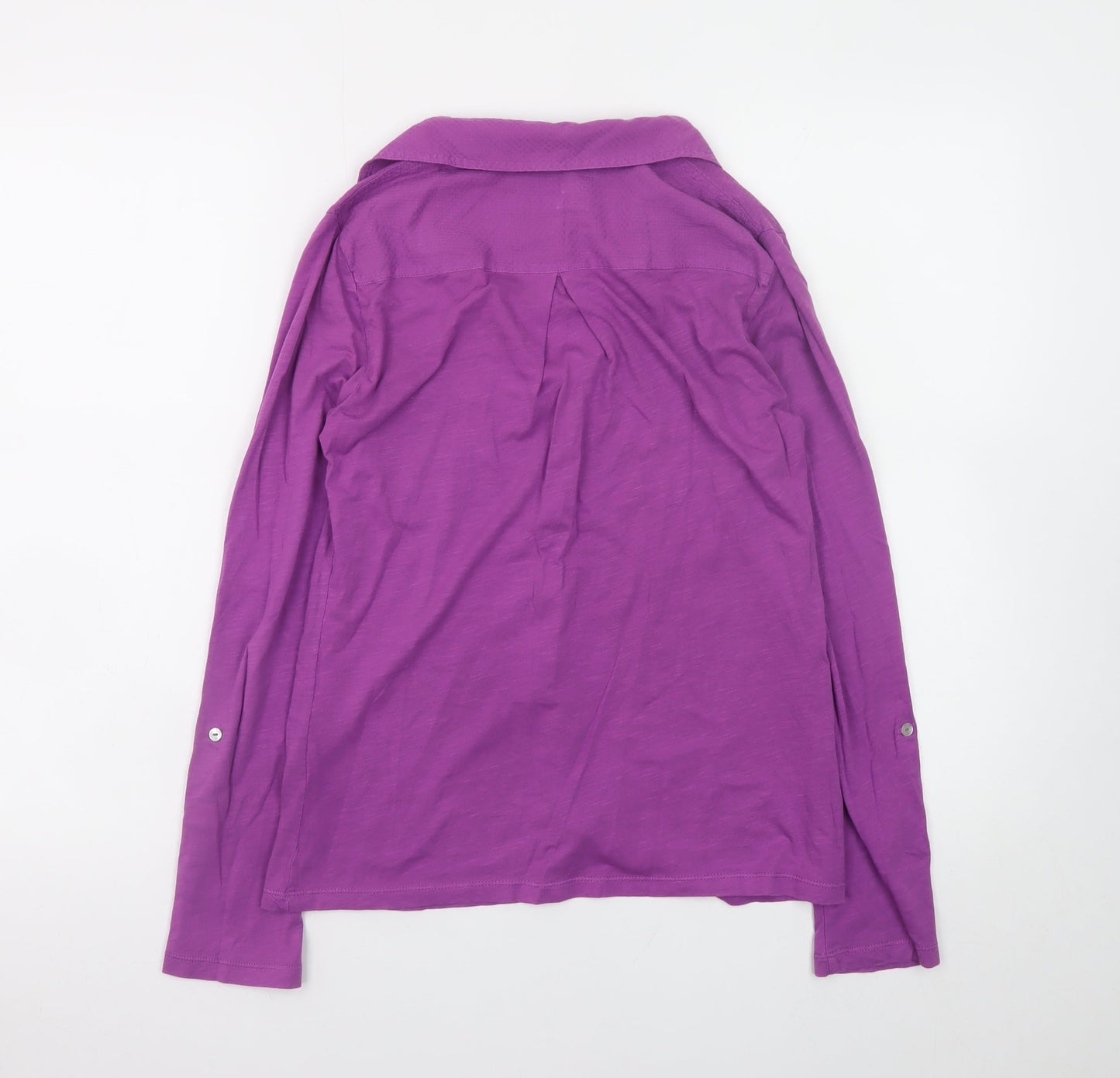 White Stuff Women Purple Size 8 Cotton Button-Up Shirt