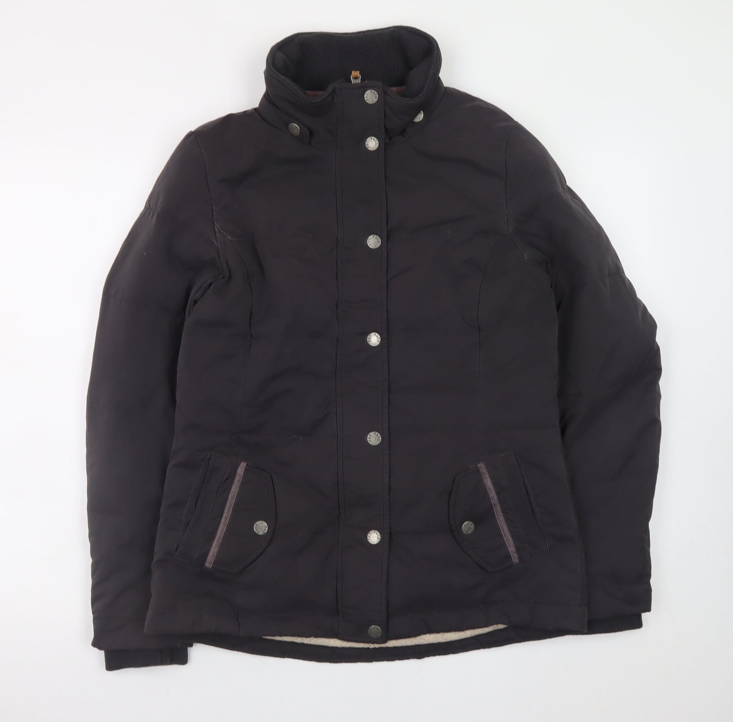 Fat Face Women's Black Mid-Length Puffer Jacket Size 10