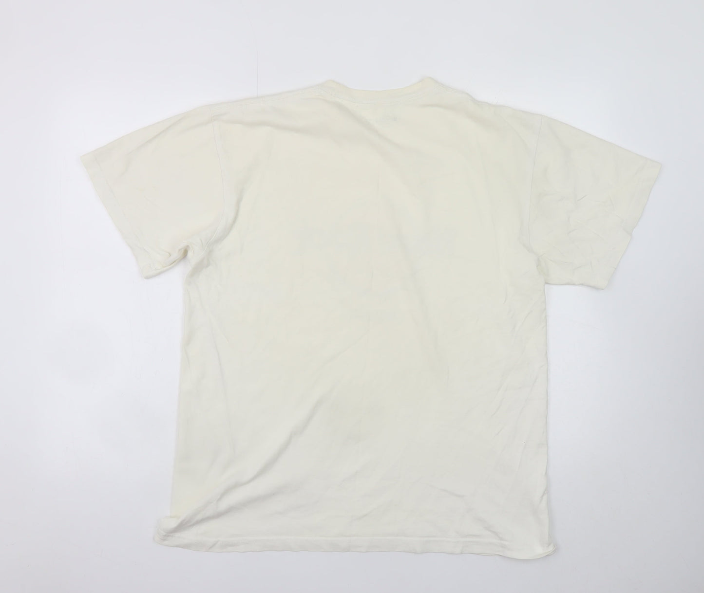 Hard Rock Cafe London Beige Men's Large Vintage Cotton T-Shirt