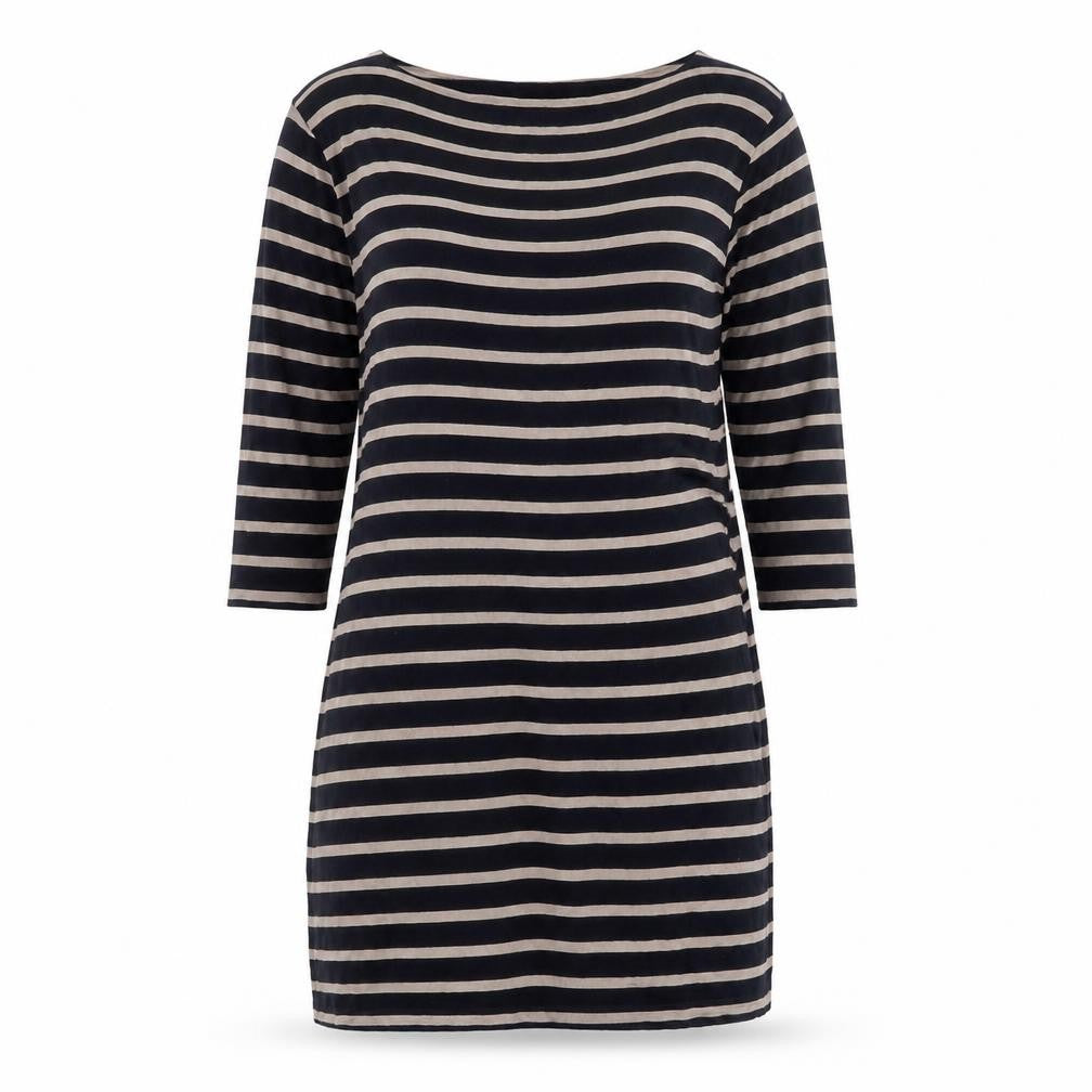Olsen Womens Black Striped 3/4 Sleeve V-Neck Wrap Dress Size 14