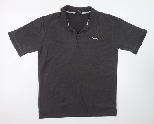 Slazenger Men’s Grey Polo Shirt L Regular Fit Lightweight Sports Top