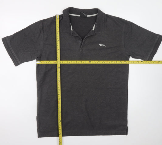 Slazenger Men’s Grey Polo Shirt L Regular Fit Lightweight Sports Top