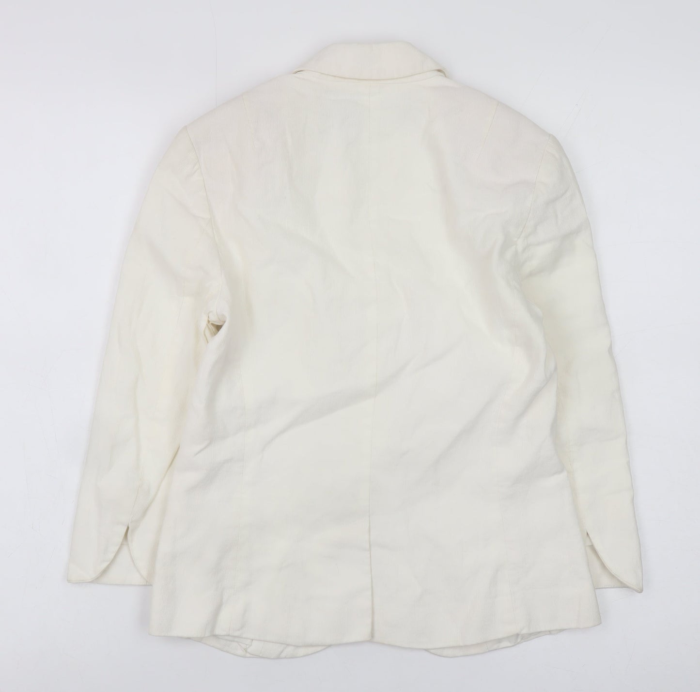 French Connection Women's Ivory Cotton Blend Blazer Size 8