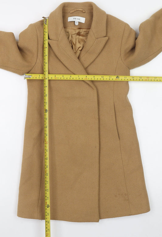 Reiss Girls Beige Wool Blend Mid-Length Overcoat 7-8 Years