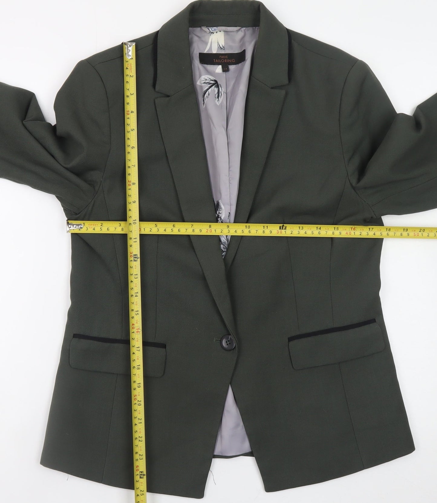 Next Women Green Size 14 Tailored Blazer Jacket
